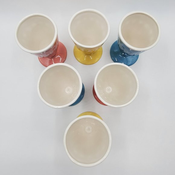 Pottery Barn Outlet Milkshake Ceramic Glass (6) & Spoons (6) - Picture 3 of 16